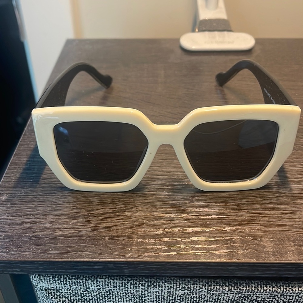 Ivory and Black Plastic Sunglasses